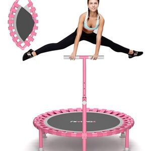 Pink Fitness Trampoline with Handle